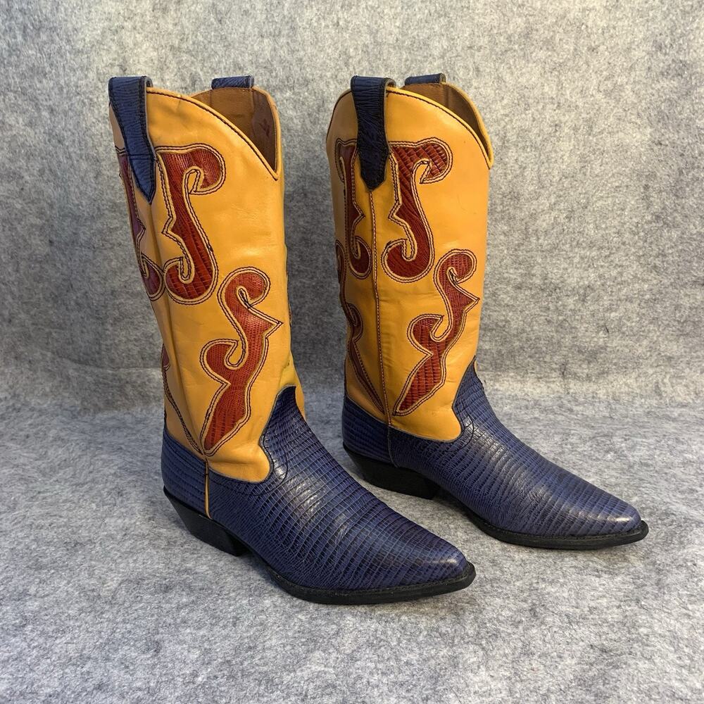 Vintage Nine West Women's Romnee Leather Cowboy Boots Size 6.5